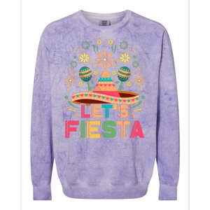 Cinco De Mayo Let's Fiesta Colorblast Crewneck Sweatshirt