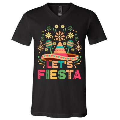 Cinco De Mayo Let's Fiesta V-Neck T-Shirt