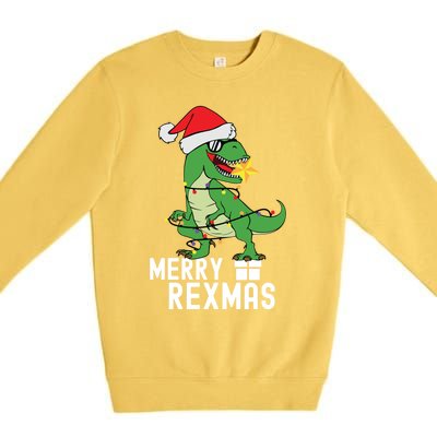 Christmas Dinosaur Merry Rexmas Tree Rex Christmas Gift Premium Crewneck Sweatshirt