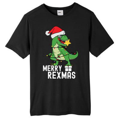 Christmas Dinosaur Merry Rexmas Tree Rex Christmas Gift Tall Fusion ChromaSoft Performance T-Shirt