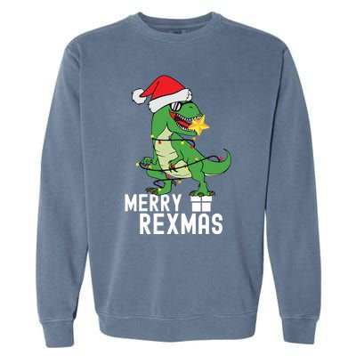 Christmas Dinosaur Merry Rexmas Tree Rex Christmas Gift Garment-Dyed Sweatshirt