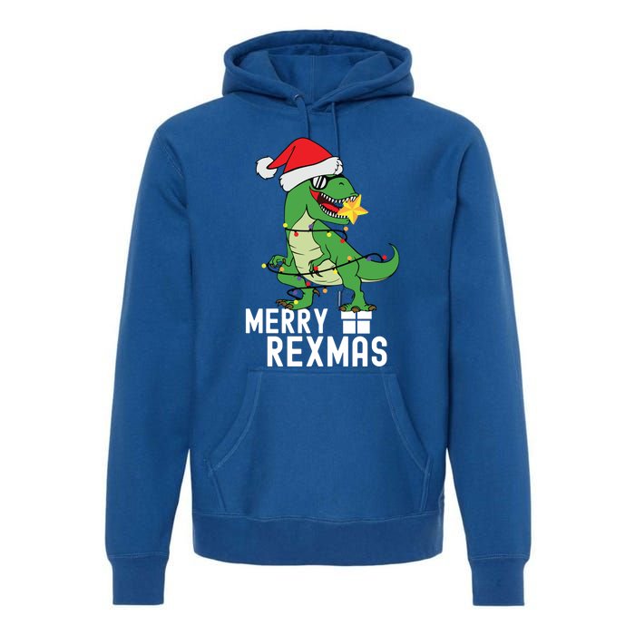 Christmas Dinosaur Merry Rexmas Tree Rex Christmas Gift Premium Hoodie