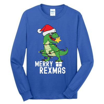 Christmas Dinosaur Merry Rexmas Tree Rex Christmas Gift Tall Long Sleeve T-Shirt