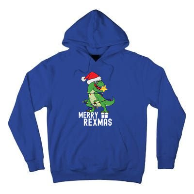 Christmas Dinosaur Merry Rexmas Tree Rex Christmas Gift Tall Hoodie