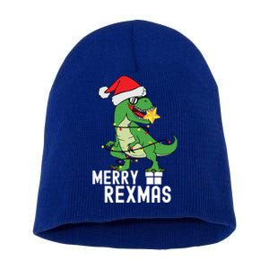 Christmas Dinosaur Merry Rexmas Tree Rex Christmas Gift Short Acrylic Beanie