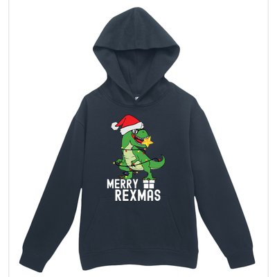 Christmas Dinosaur Merry Rexmas Tree Rex Christmas Gift Urban Pullover Hoodie