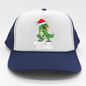 Christmas Dinosaur Merry Rexmas Tree Rex Christmas Gift Trucker Hat