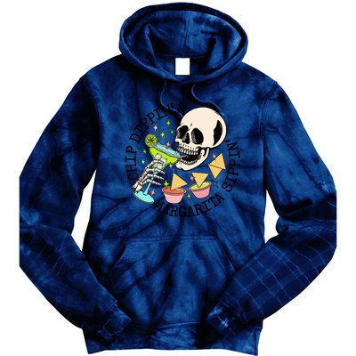 Chippin Dippin Margarita Sippin Skull Tie Dye Hoodie