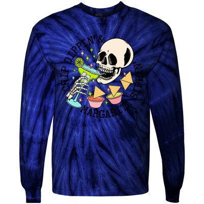 Chippin Dippin Margarita Sippin Skull Tie-Dye Long Sleeve Shirt