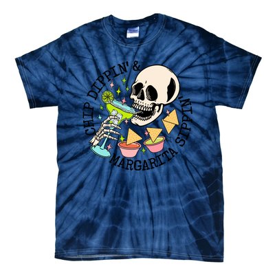 Chippin Dippin Margarita Sippin Skull Tie-Dye T-Shirt