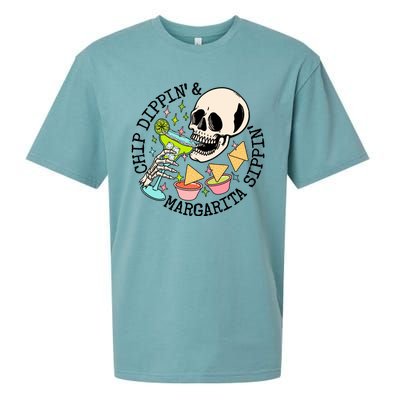 Chippin Dippin Margarita Sippin Skull Sueded Cloud Jersey T-Shirt