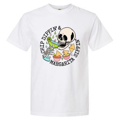 Chippin Dippin Margarita Sippin Skull Garment-Dyed Heavyweight T-Shirt