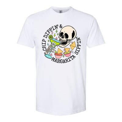 Chippin Dippin Margarita Sippin Skull Softstyle CVC T-Shirt