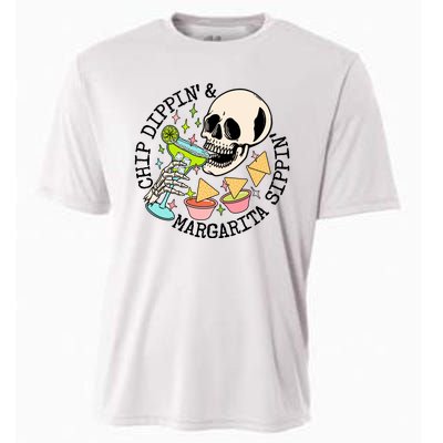 Chippin Dippin Margarita Sippin Skull Cooling Performance Crew T-Shirt