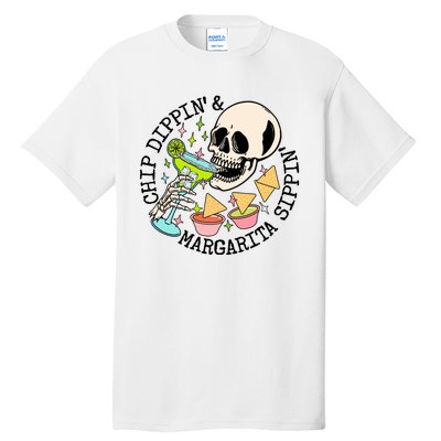 Chippin Dippin Margarita Sippin Skull Tall T-Shirt