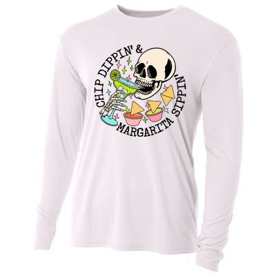 Chippin Dippin Margarita Sippin Skull Cooling Performance Long Sleeve Crew