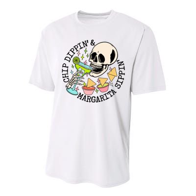 Chippin Dippin Margarita Sippin Skull Performance Sprint T-Shirt