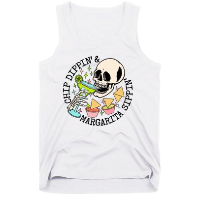 Chippin Dippin Margarita Sippin Skull Tank Top