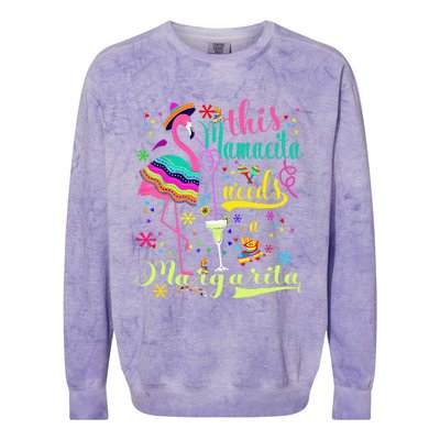 Cinco De Mayo Pink Flamingo Colorblast Crewneck Sweatshirt