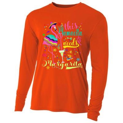 Cinco De Mayo Pink Flamingo Cooling Performance Long Sleeve Crew