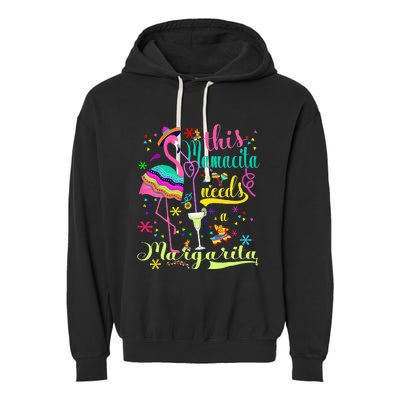 Cinco De Mayo Pink Flamingo Garment-Dyed Fleece Hoodie