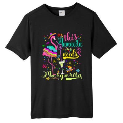 Cinco De Mayo Pink Flamingo Tall Fusion ChromaSoft Performance T-Shirt