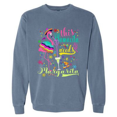 Cinco De Mayo Pink Flamingo Garment-Dyed Sweatshirt