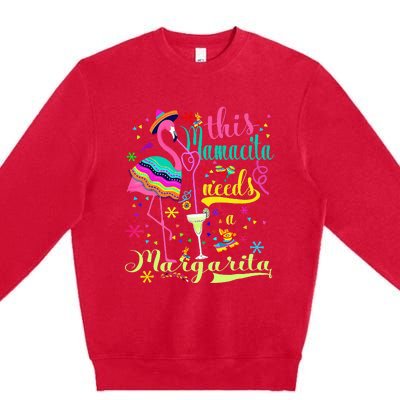 Cinco De Mayo Pink Flamingo Premium Crewneck Sweatshirt