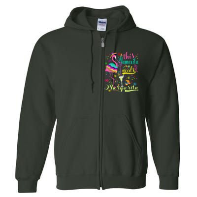 Cinco De Mayo Pink Flamingo Full Zip Hoodie