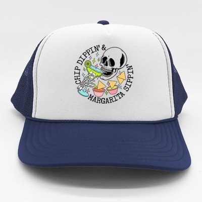 Chippin Dippin Margarita Sippin Skull Trucker Hat