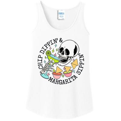 Chippin Dippin Margarita Sippin Skull Ladies Essential Tank