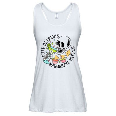 Chippin Dippin Margarita Sippin Skull Ladies Essential Flowy Tank