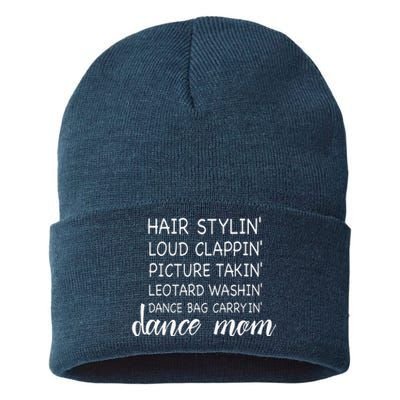 Cute Dance Mom Funny Sarcastic Dance Lover Mom Mother's DayGift Sustainable Knit Beanie