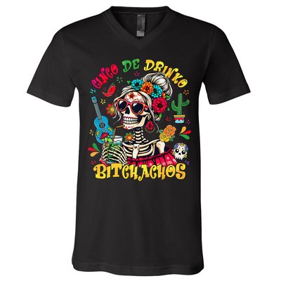 Cinco De Mayo Funny Mexican Party Cinco De Drinko V-Neck T-Shirt
