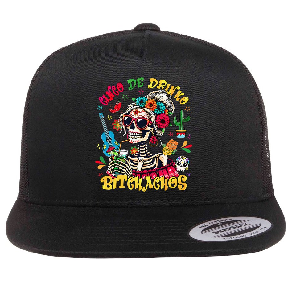Cinco De Mayo Funny Mexican Party Cinco De Drinko Flat Bill Trucker Hat