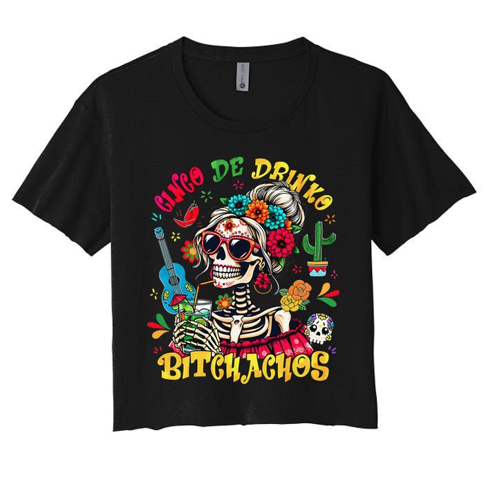 Cinco De Mayo Funny Mexican Party Cinco De Drinko Women's Crop Top Tee