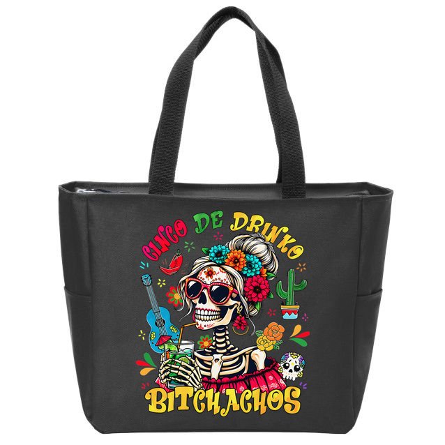Cinco De Mayo Funny Mexican Party Cinco De Drinko Zip Tote Bag