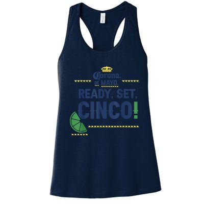 Cinco De Mayo. Corona De Mayo Ready Set Cinco. Graphic Lemon Women's Racerback Tank