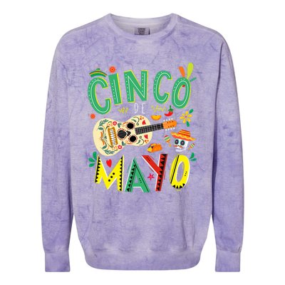 Cinco De Mayo Lets Fiesta Squad 5 De Mayo Mexican Fiesta Colorblast Crewneck Sweatshirt