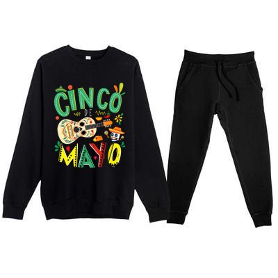 Cinco De Mayo Lets Fiesta Squad 5 De Mayo Mexican Fiesta Premium Crewneck Sweatsuit Set