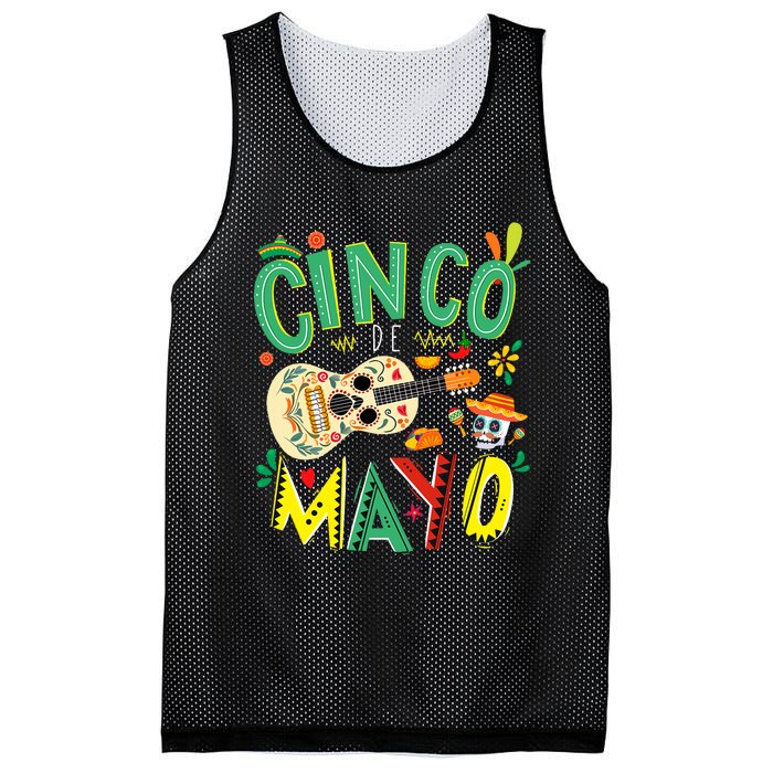 Cinco De Mayo Lets Fiesta Squad 5 De Mayo Mexican Fiesta Mesh Reversible Basketball Jersey Tank