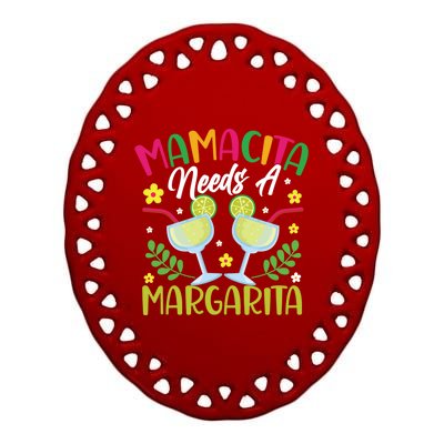 Cinco De Mayo Nacho Average Mamacita Margarita Gift Ceramic Oval Ornament