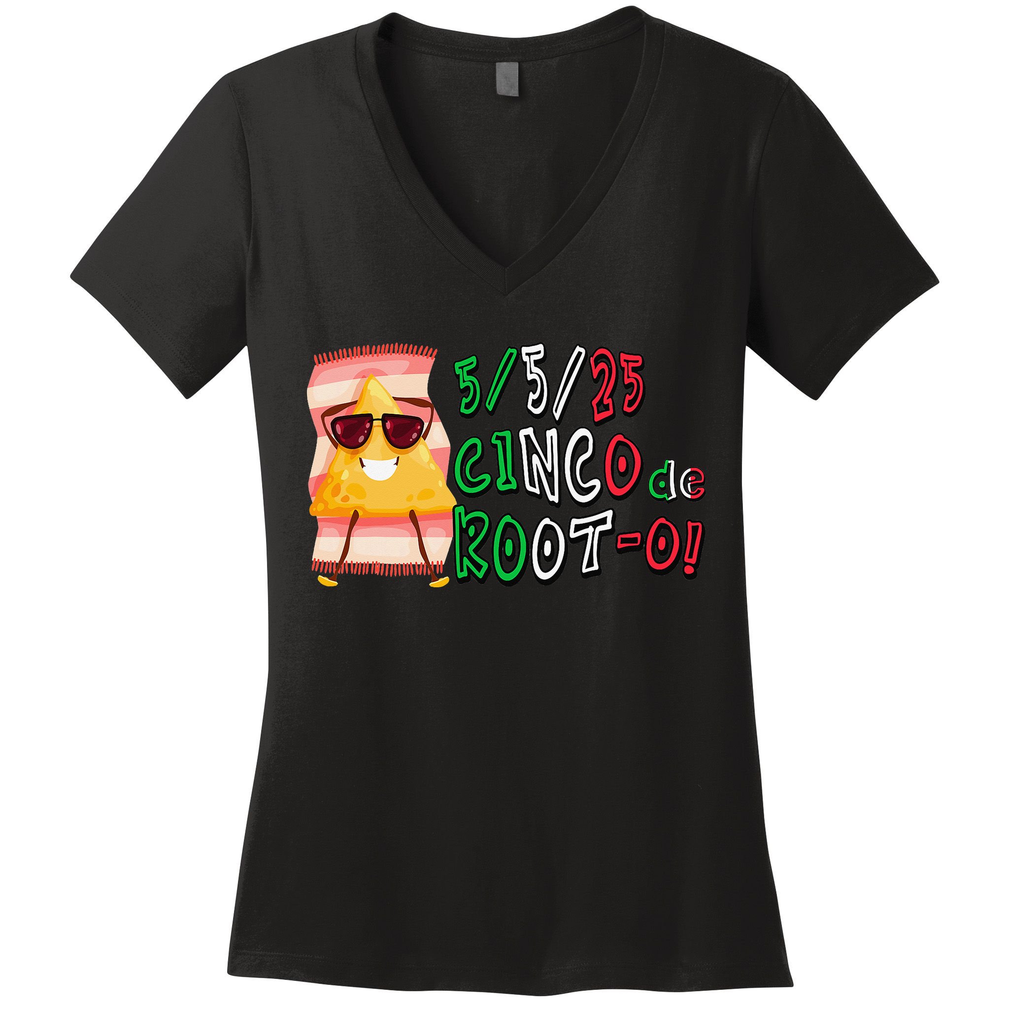 Cinco De Mayo Funny Math Nerds 5525 Cinco De Root-o Women's V-Neck T-Shirt