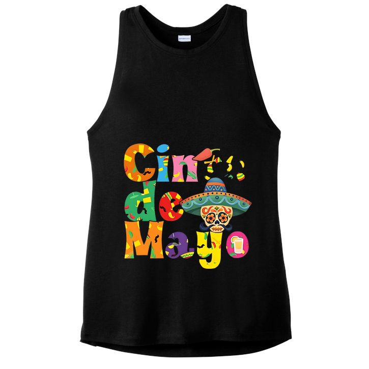 Cinco De Mayo Mexican Day Celebration Ladies PosiCharge Tri-Blend Wicking Tank