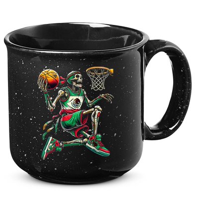 Cinco De Mayo 2025 Skeleton Play Basketball Sombrero Fiesta 15oz Campfire Ceramic Mug