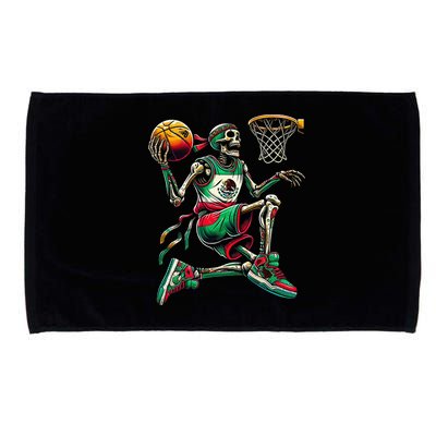 Cinco De Mayo 2025 Skeleton Play Basketball Sombrero Fiesta Microfiber Hand Towel