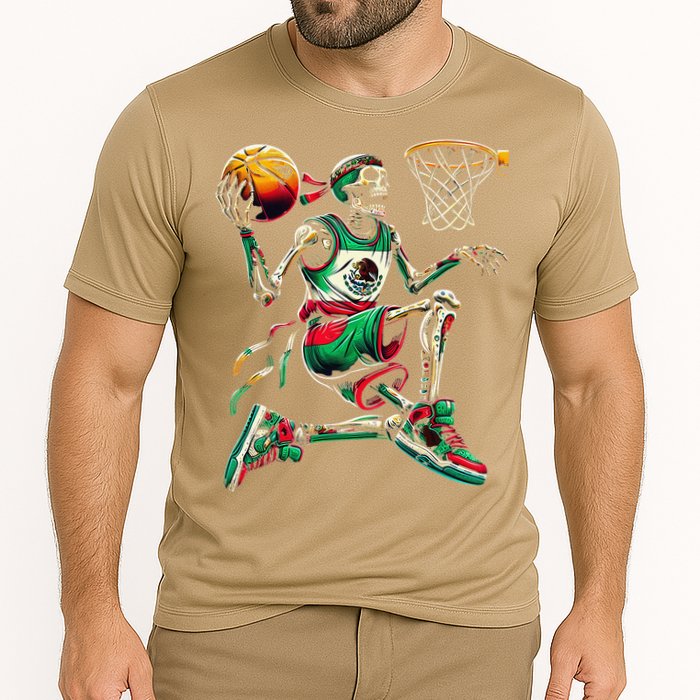 Cinco De Mayo 2025 Skeleton Play Basketball Sombrero Fiesta Cooling Performance Crew T-Shirt