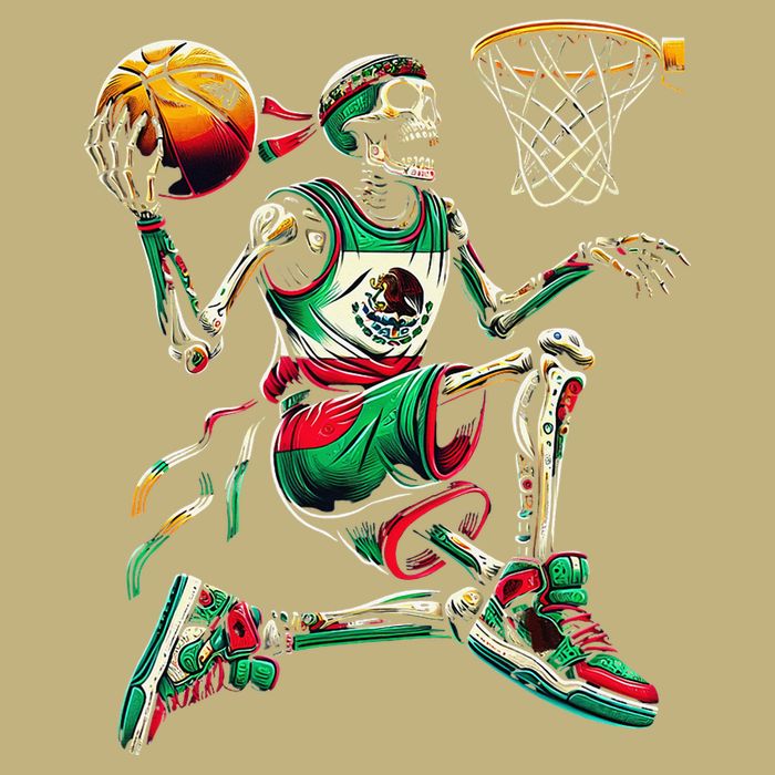 Cinco De Mayo 2025 Skeleton Play Basketball Sombrero Fiesta Cooling Performance Crew T-Shirt