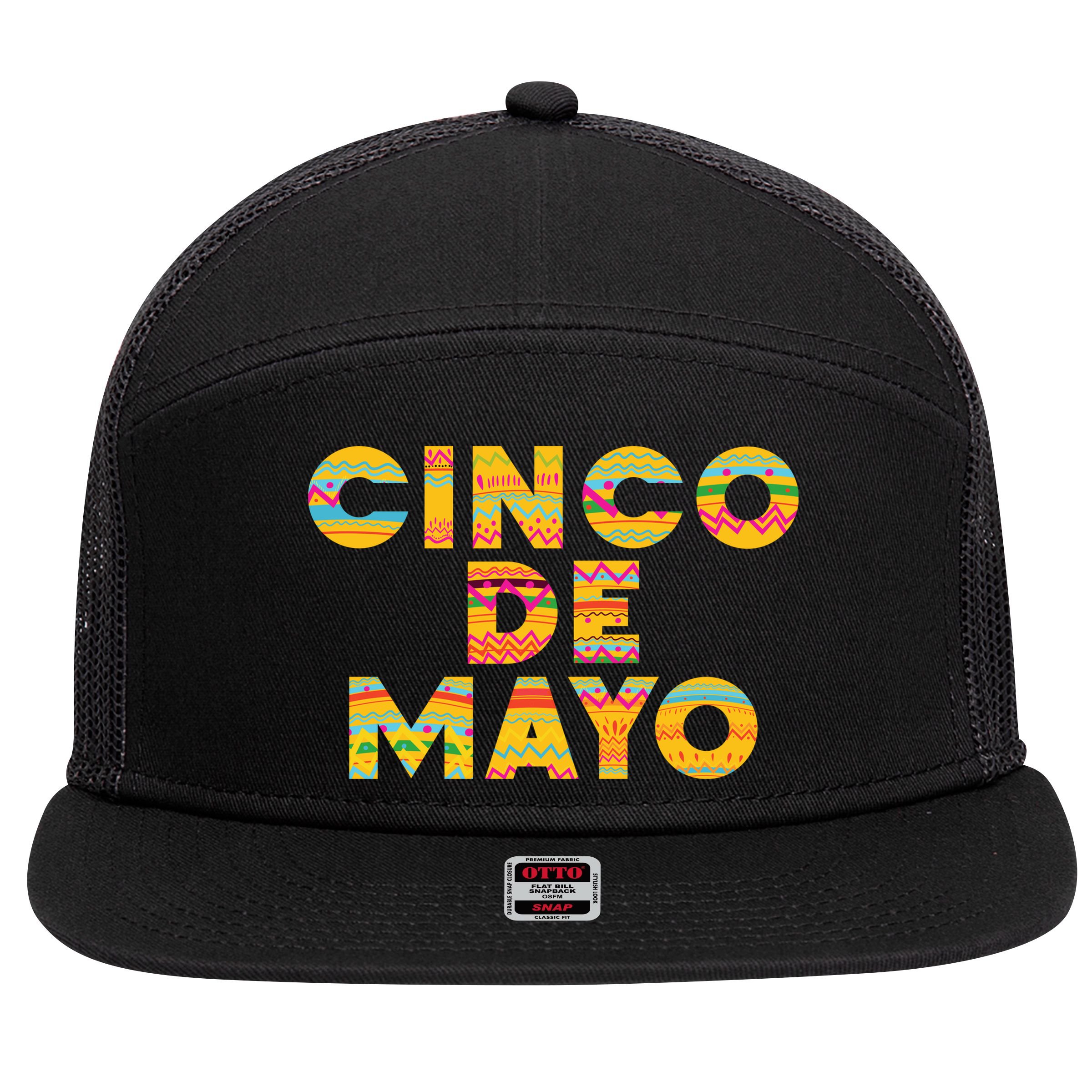 Cinco De Mayo Fiesta Holiday 7 Panel Mesh Trucker Snapback Hat