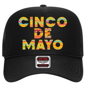 Cinco De Mayo Fiesta Holiday High Crown Mesh Back Trucker Hat